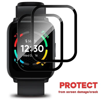 2pc kaitsekile Kaas Realme Techlife S100 Smartwatch Full Screen Protector Juhul 3D Kaardus Serv Pehme Kile Ei ole Klaas