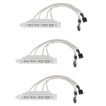 3X Dual Emaplaadi 9Pin Päise 4Port USB 2.0 Female Kaabli PCI Sulg