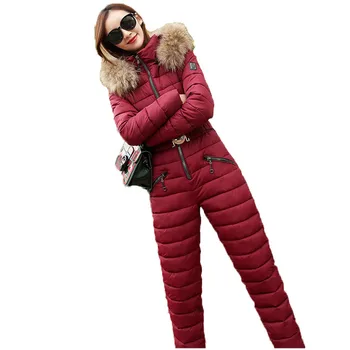 Kahe-osaline komplekt, naiste must roosa punane parka ja puuvillased püksid komplekti 2019 uus sügis-talvine lahtine slim soojust riided LR313