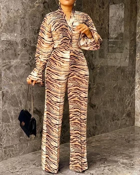 Naiste Kombekas 2022 Moe Suundumus Uus Lahtised Pikad Varrukad Pleisse One-piece Vabaaja Püksid Leopard Printida Kuuluvad Rõivad Naistele