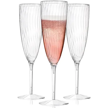 Plastikust Šampanja cup Flöödid 6Oz Selge Kasutatav Vein Prillid on Korduvkasutatavad kokteiliefekti Sünnipäeva, Pulma Röstimiseks Joogi tassi